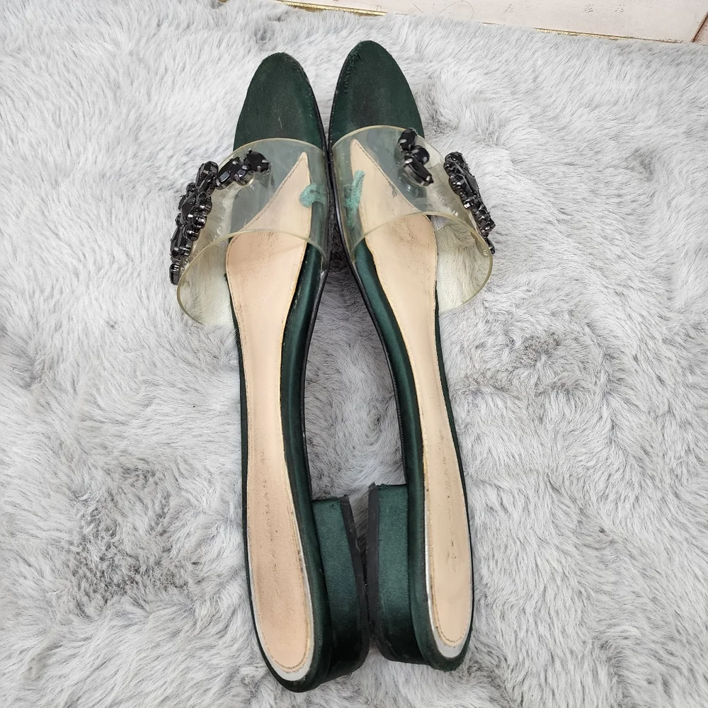 Zara woman clear vinyl and satin gemstone  sandals - Picture 8 of 9